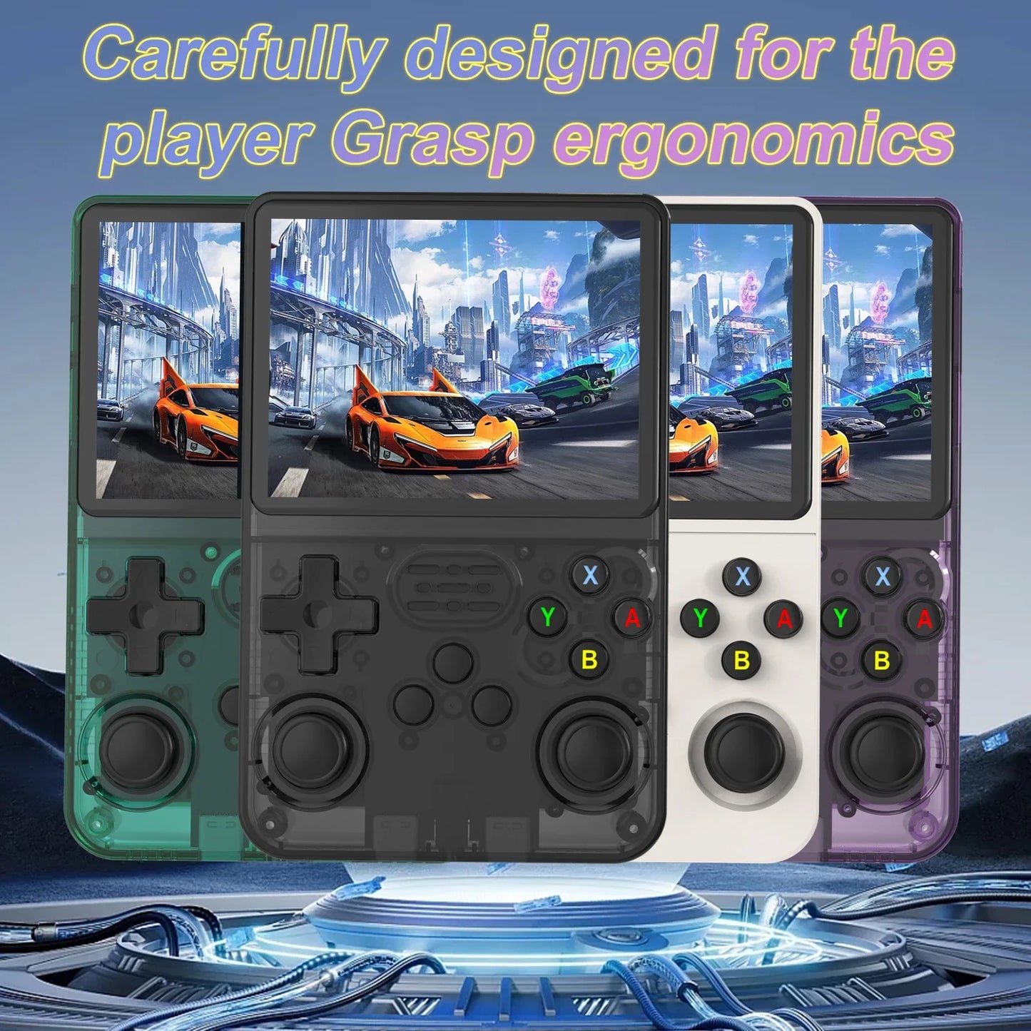 R36S Handheld Game Console — 64GB, 16,000+ Games, 3.5" IPS Screen