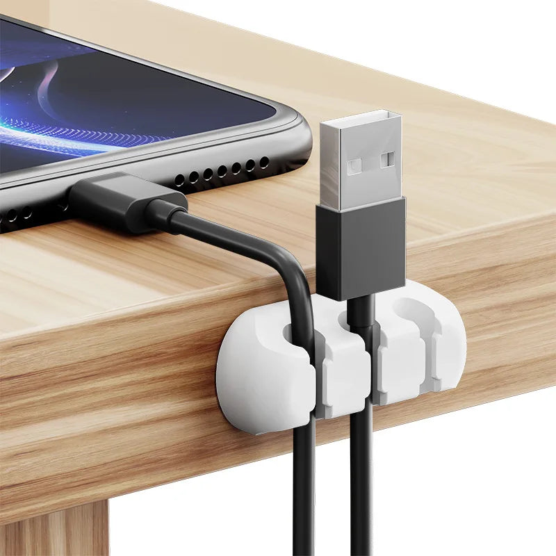 Cable Organizer Box โ USB & Power Cord Management with Clips