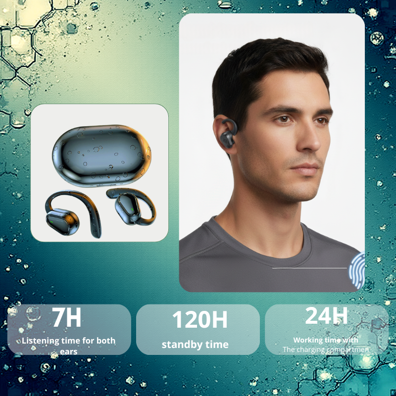 Wireless Ear Hook Earbuds — HiFi Stereo, Bluetooth 5.3