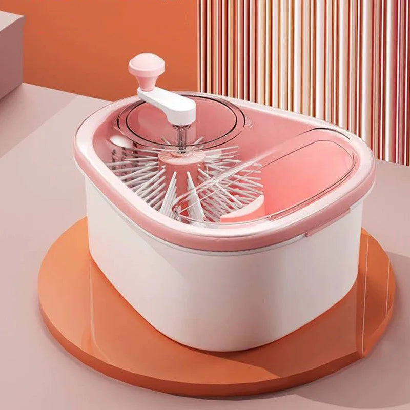 Hot Selling Customized Fruit Cleaning Device with Drain Basket Vegetable Spinner Food Cleaning Tool Fruit Cutter Brush
