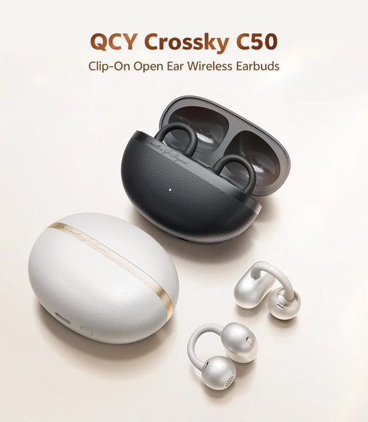 QCY Crossky C50 — Open-Ear Clip Earbuds, Bluetooth 6.0