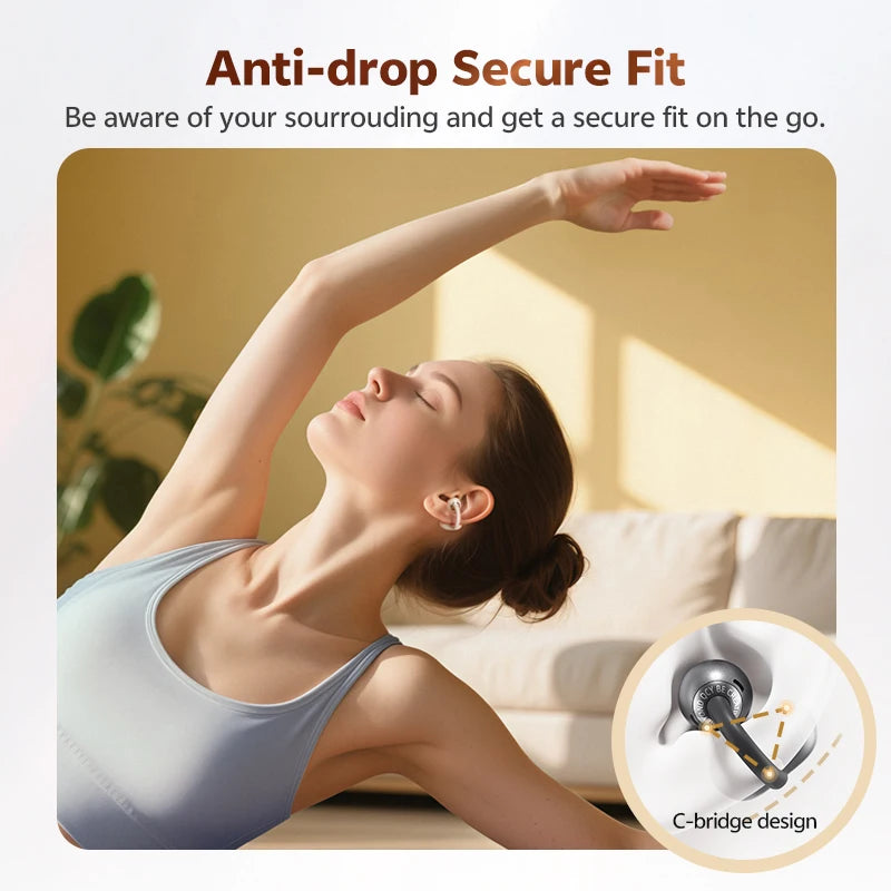 QCY Crossky C50 — Open-Ear Clip Earbuds, Bluetooth 6.0