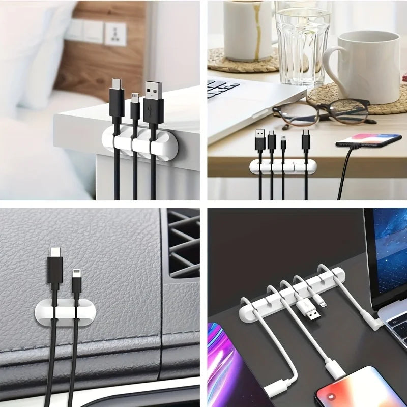 Cable Organizer Box — USB & Power Cord Management with Clips