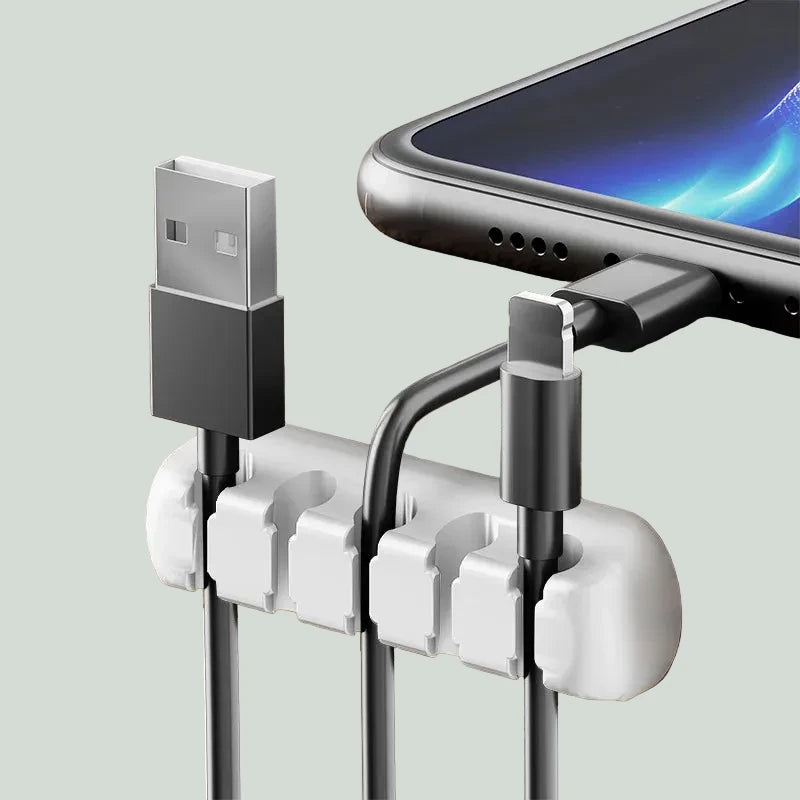 Cable Organizer Box — USB & Power Cord Management with Clips