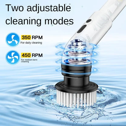 Cordless Electric Spin Scrubber — Adjustable Extension, Bathroom & Kitchen