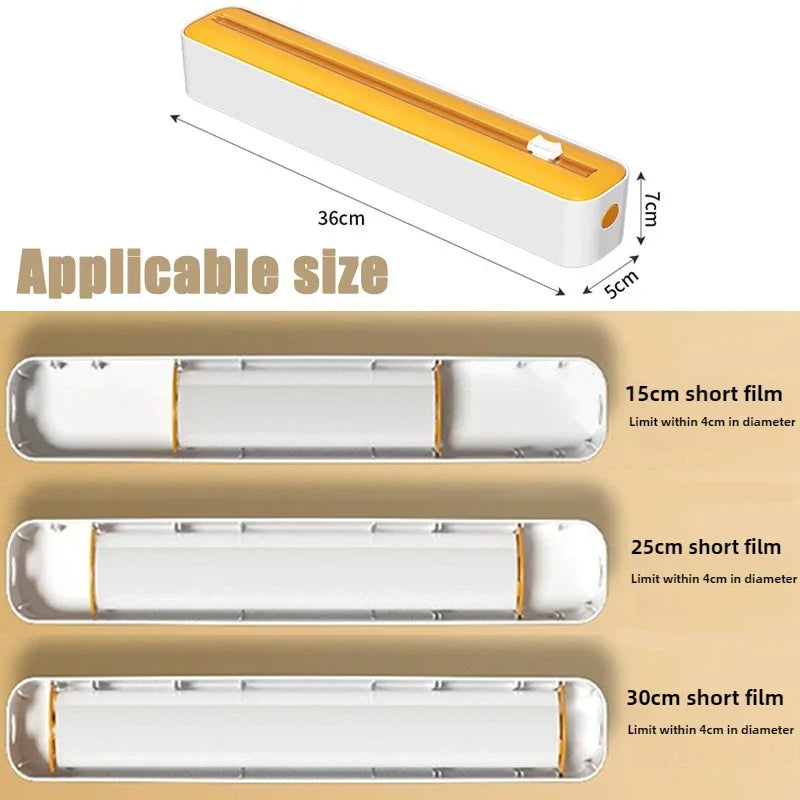 Food Wrap & Foil Dispenser with Cutter — Wall Mount Kitchen Organizer