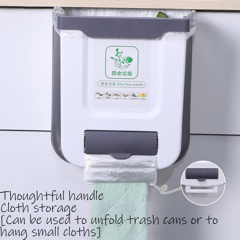 Kitchen Folding Trash Can Wall Mounted Trash Can Kitchen Cabinet Door Mounted Trash Can Folding Trash Can for Vehicles