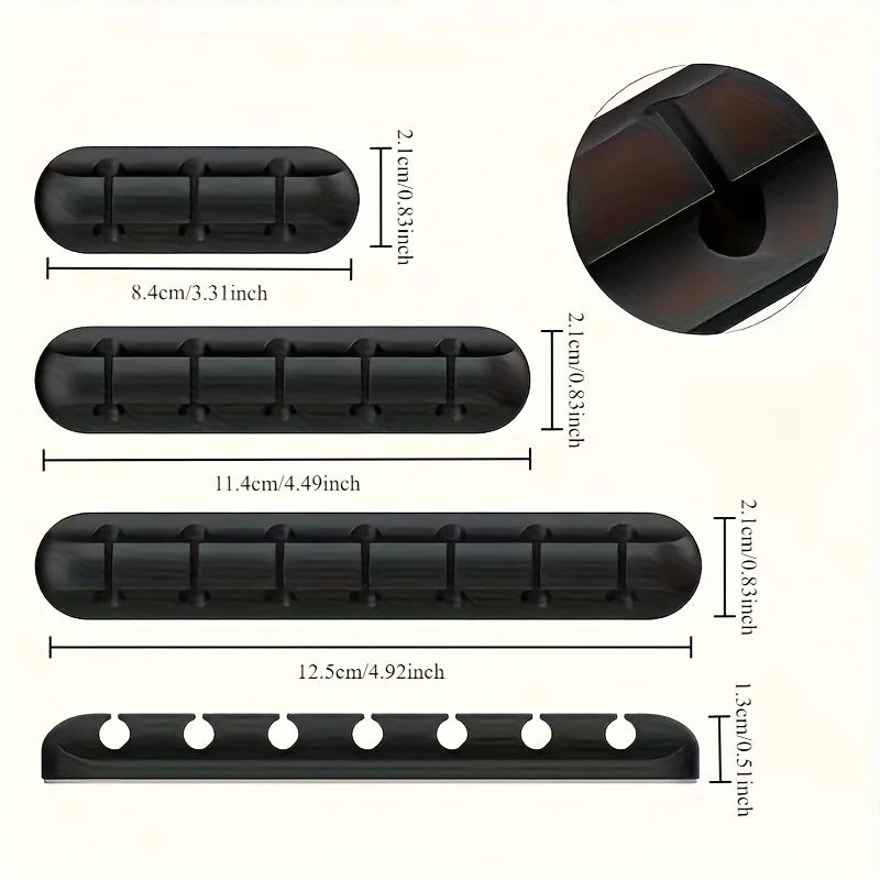 Cable Organizer Box — USB & Power Cord Management with Clips