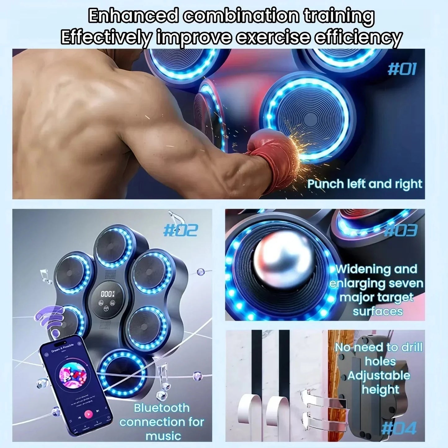 Smart Music Boxing Machine — Wall Target, Kids & Adults