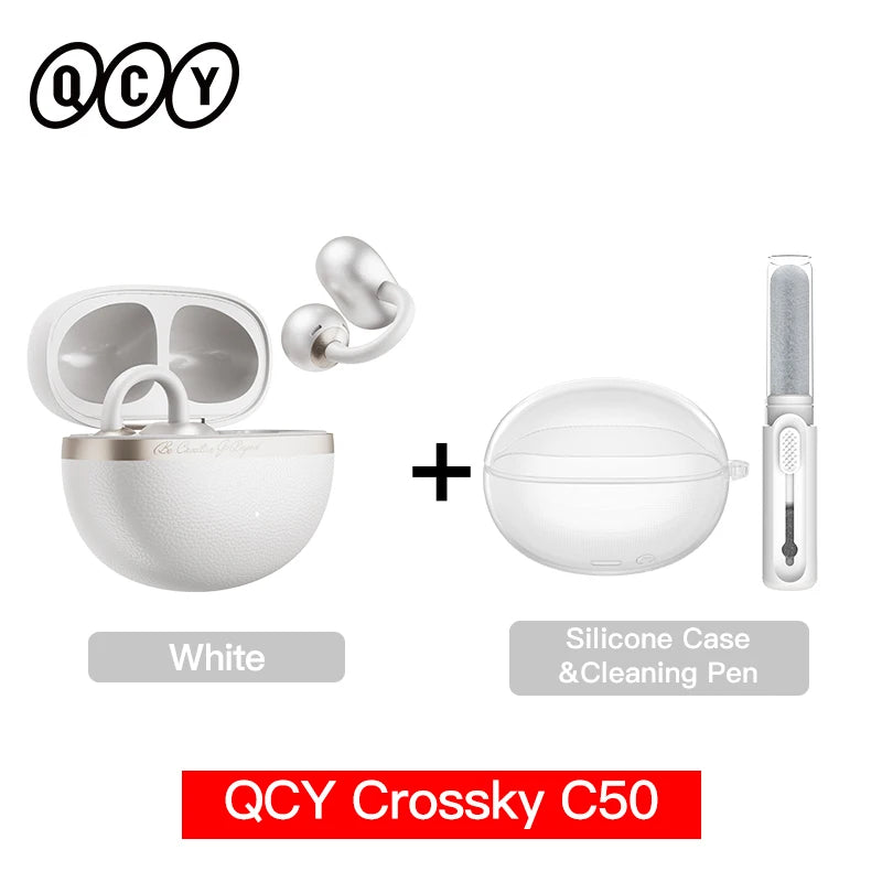 QCY Crossky C50 — Open-Ear Clip Earbuds, Bluetooth 6.0