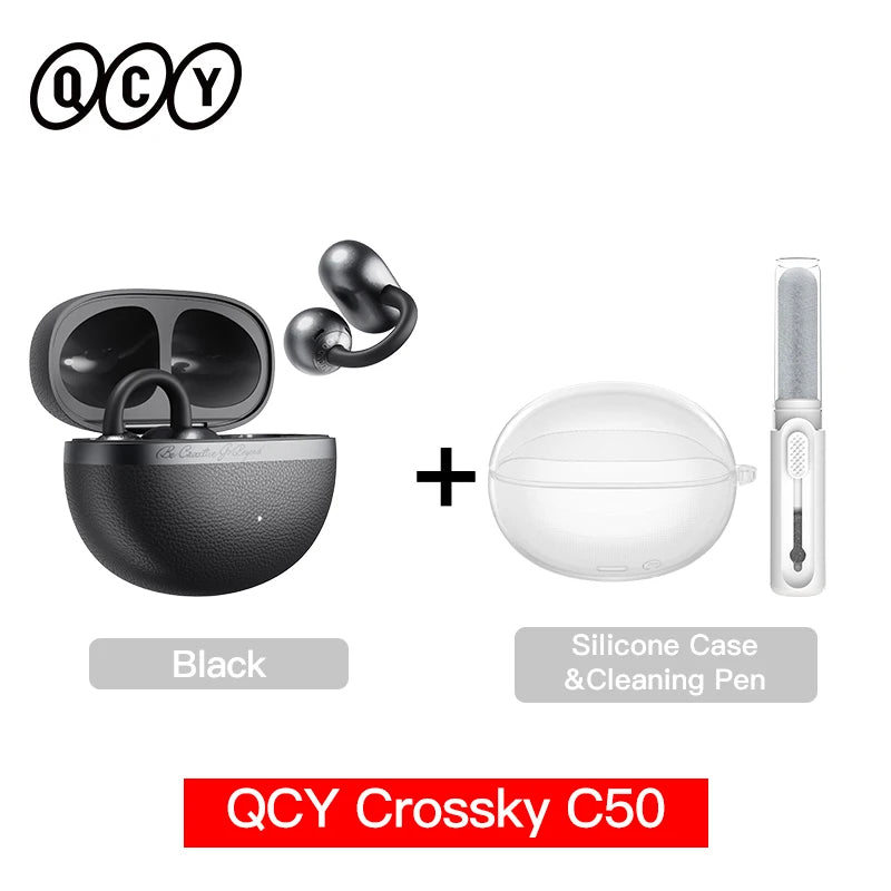 QCY Crossky C50 — Open-Ear Clip Earbuds, Bluetooth 6.0