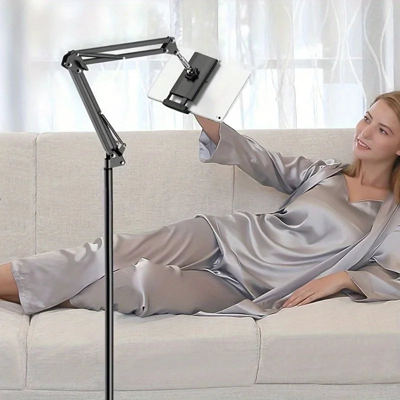 Adjustable Floor Stand — Tablet & Phone Holder, 360° Flexible, Zinc Alloy