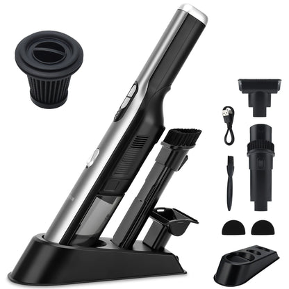 Cordless Handheld Vacuum — 18KPa Suction, LED Light, Car & Home