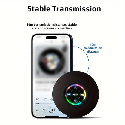 Waterproof Bluetooth Speaker — LED Lights, Suction Cup, Shower & Outdoor