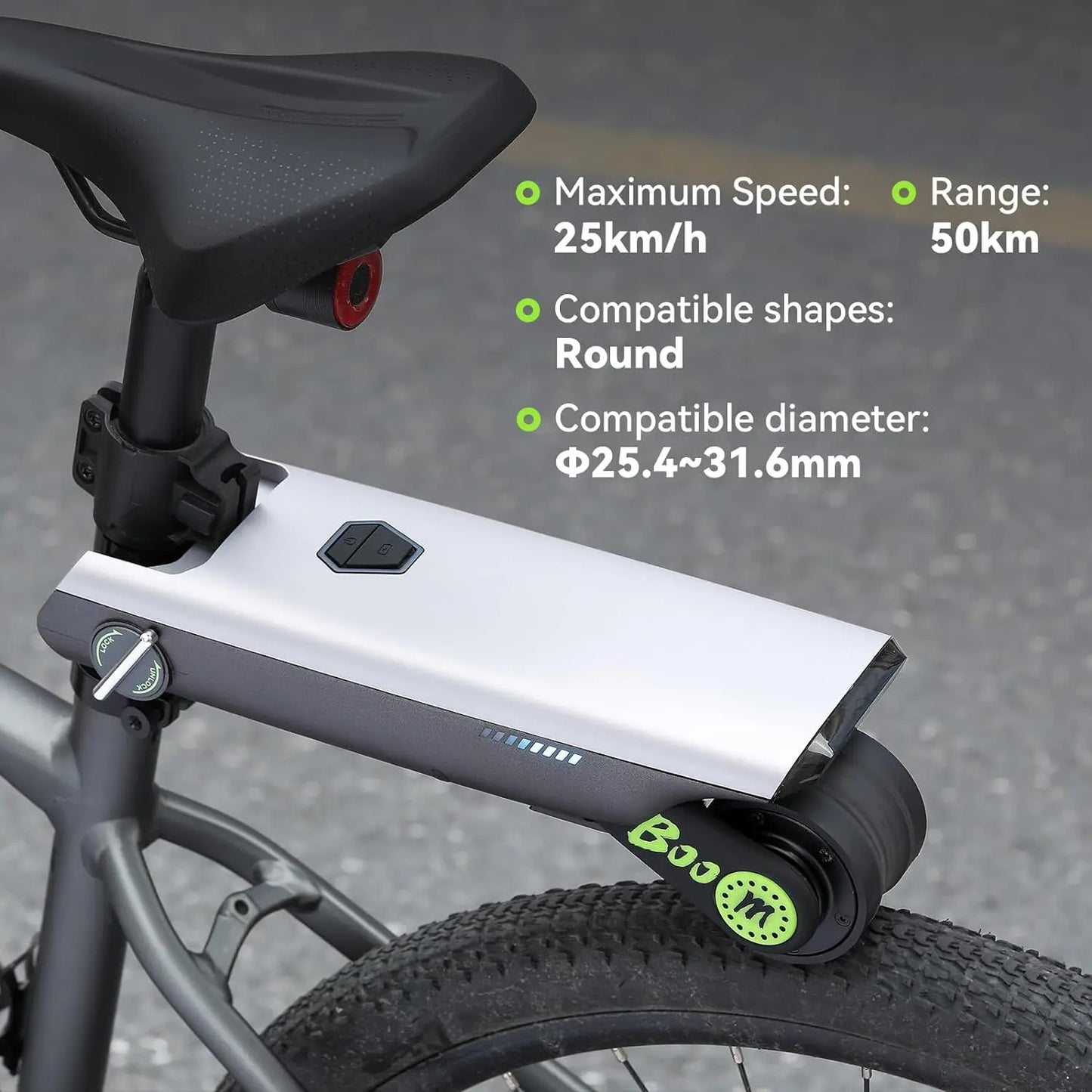 Electric Bike Conversion Kit — 31 Miles, Pedal Assist, Tool-Free Install