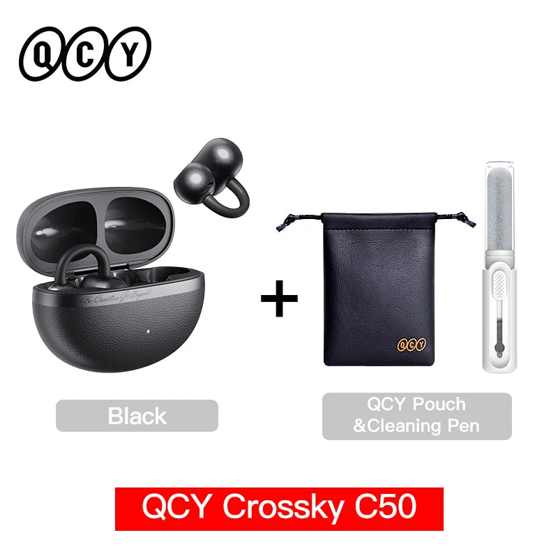 QCY Crossky C50 — Open-Ear Clip Earbuds, Bluetooth 6.0