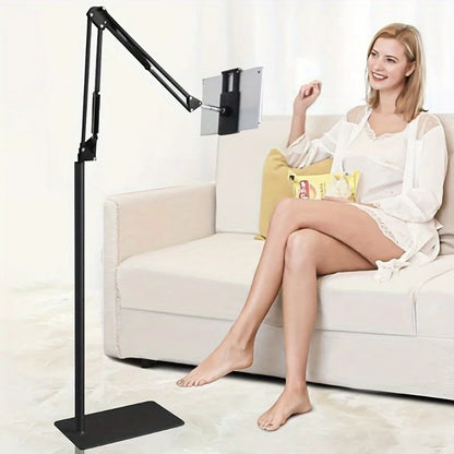 Adjustable Floor Stand — Tablet & Phone Holder, 360° Flexible, Zinc Alloy