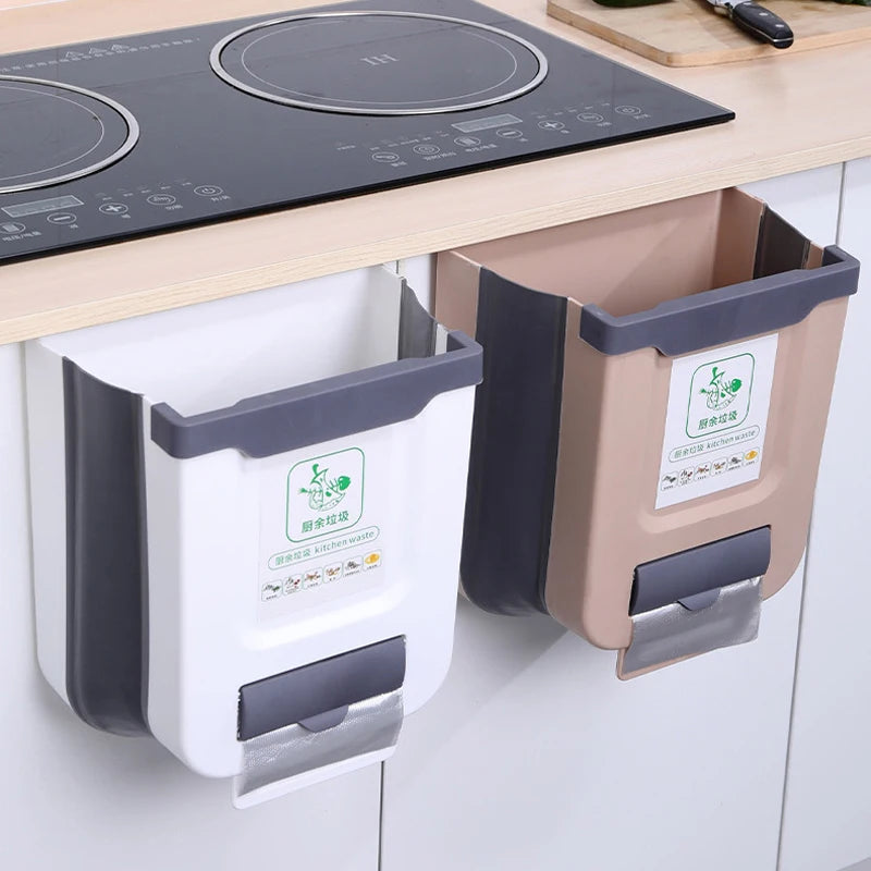 Kitchen Folding Trash Can Wall Mounted Trash Can Kitchen Cabinet Door Mounted Trash Can Folding Trash Can for Vehicles