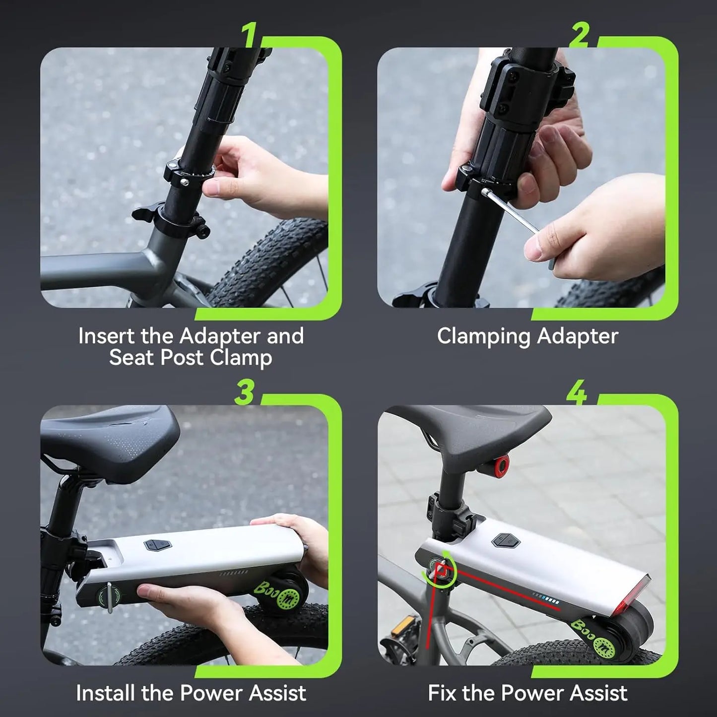 Electric Bike Conversion Kit — 31 Miles, Pedal Assist, Tool-Free Install